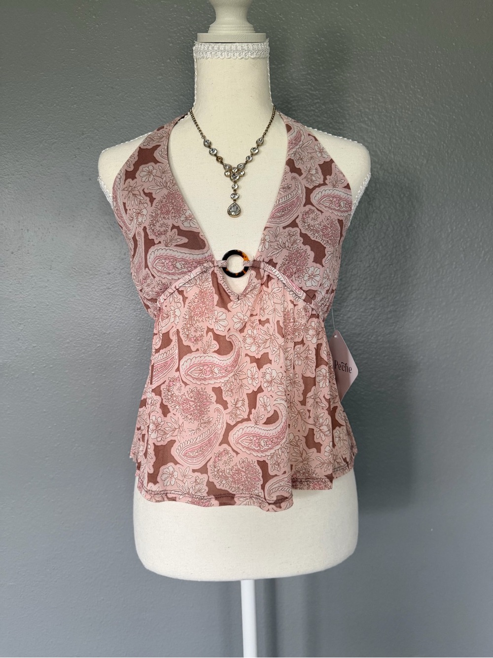 Y2K Paisley Halter Top